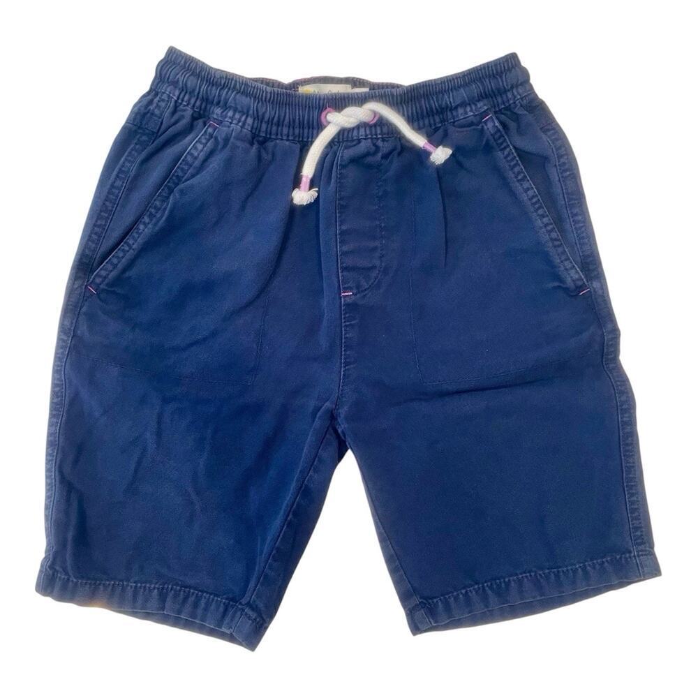 Mini Boden Shorts Boys Size 10 Navy Pull On 100% Cotton Elastic Waistband